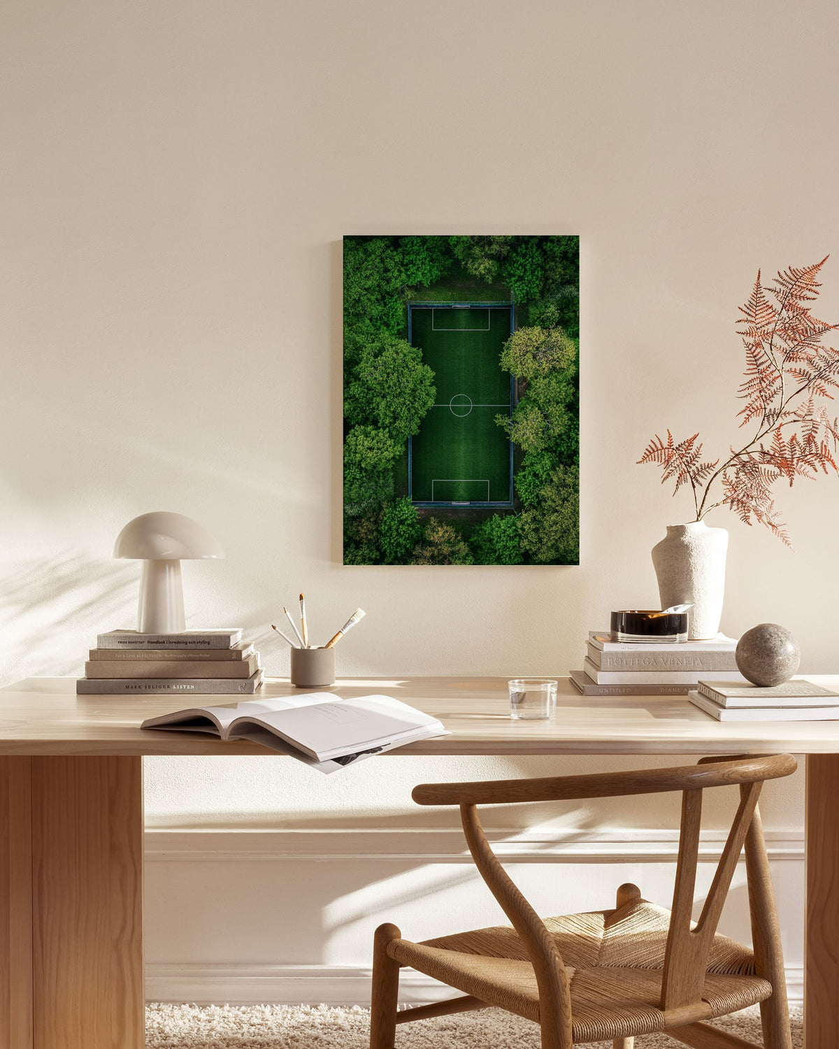 Green Soccer Pitch Canvas print