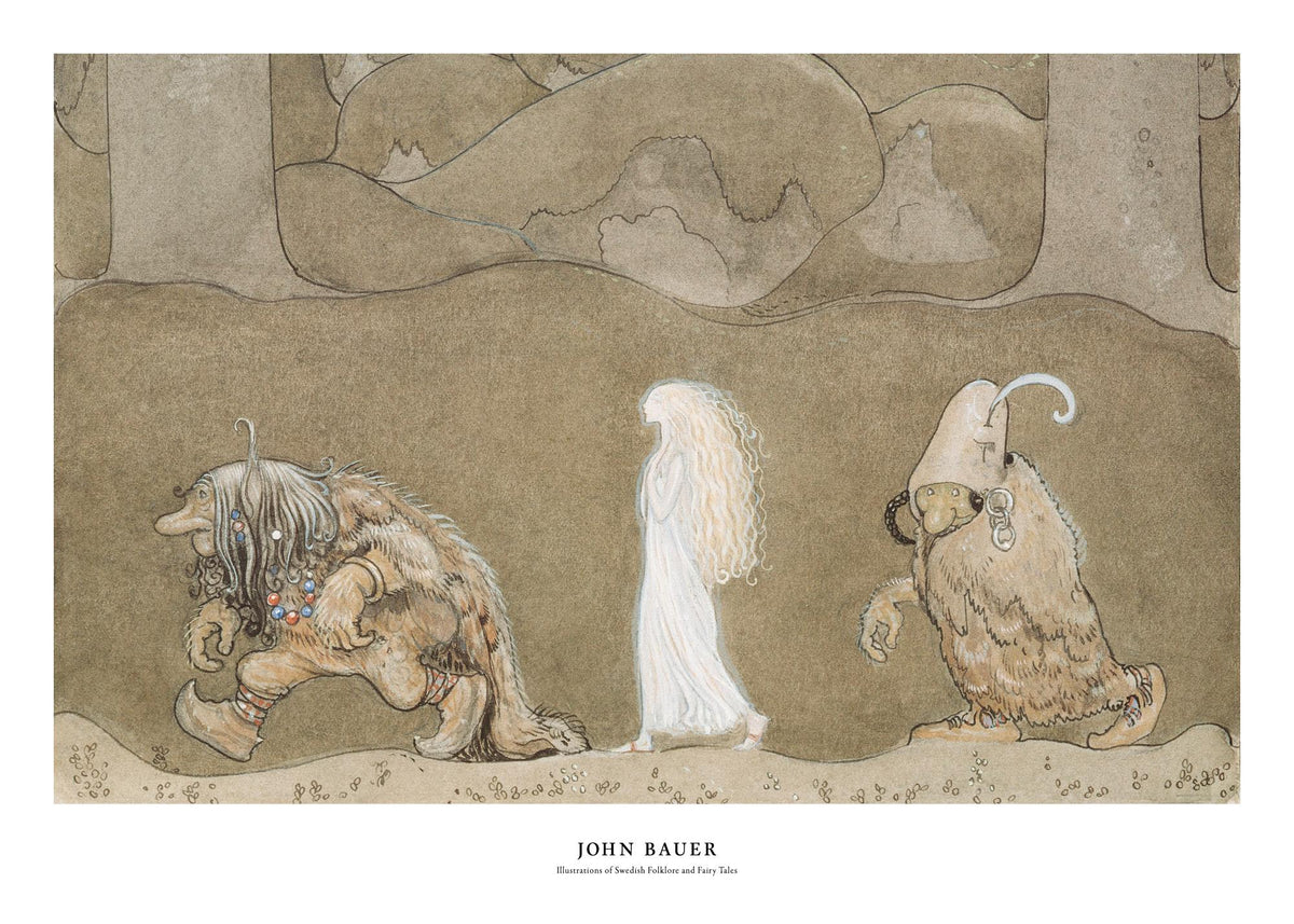 John Bauer - The Princess and the Trolls Print