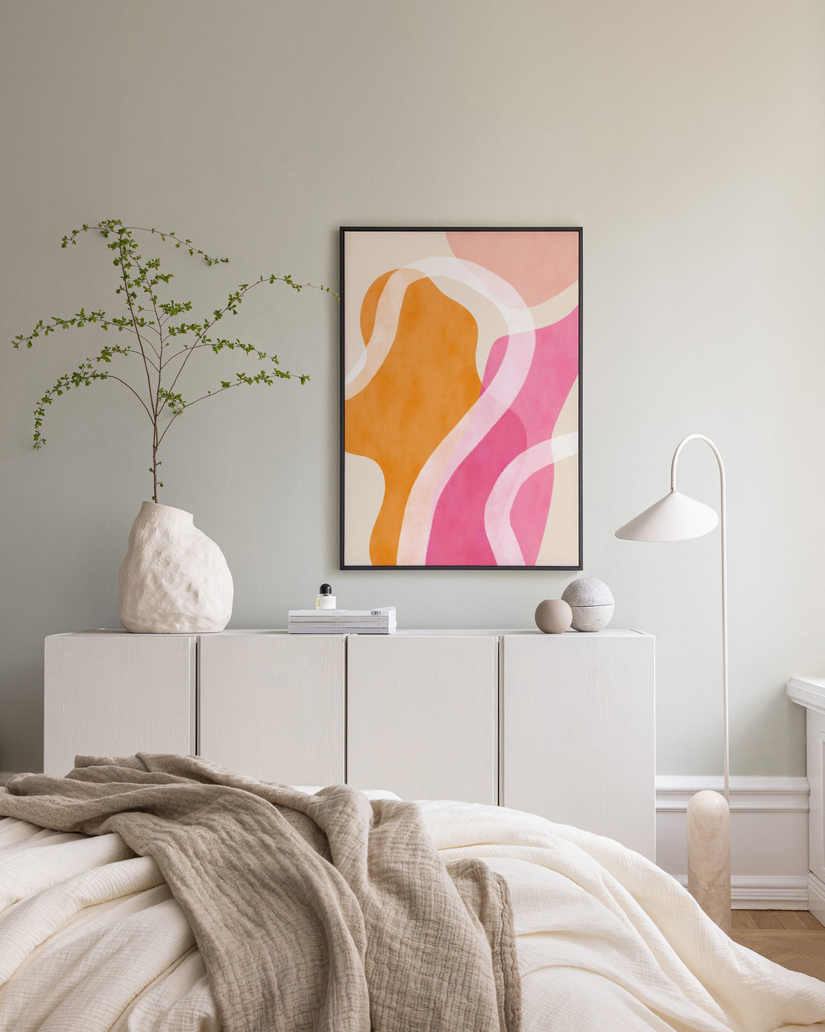 Abstract Pink Shapes No1 Canvas print