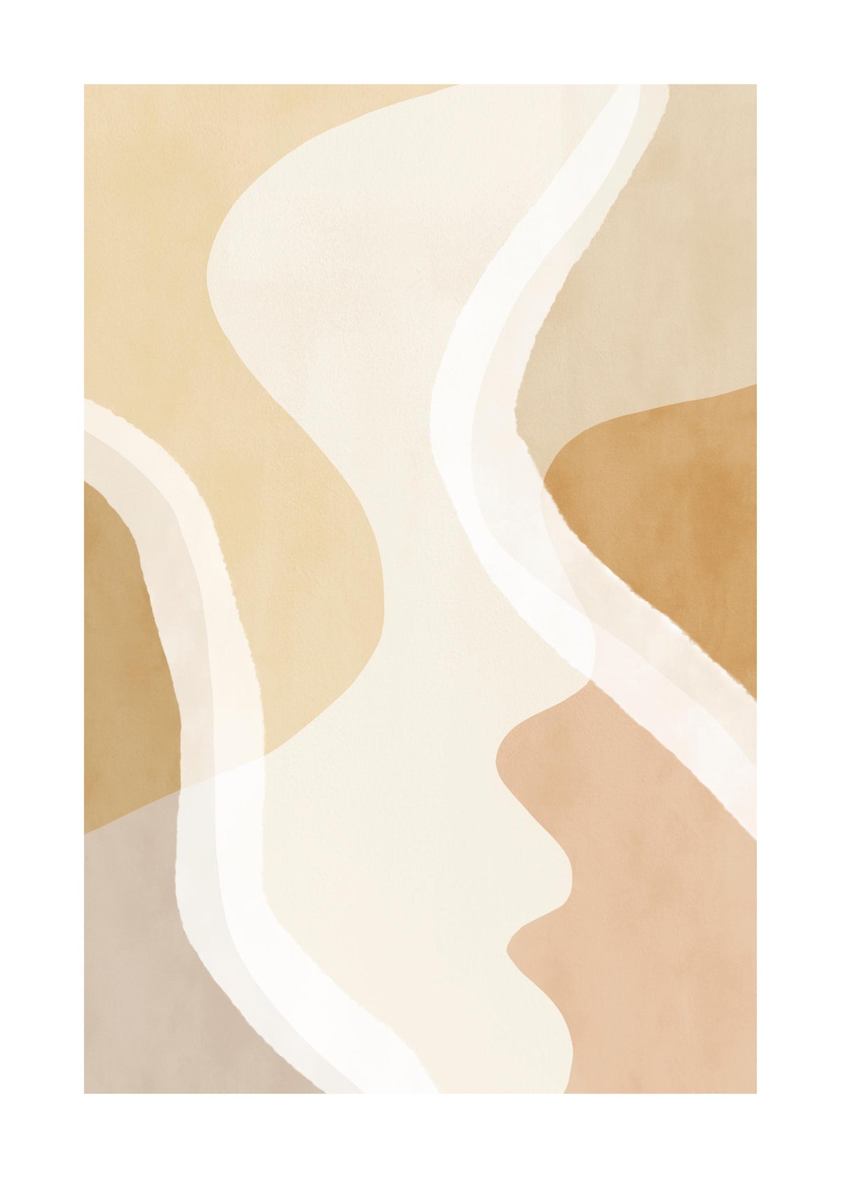 Abstract Yellow Shapes No1 Print
