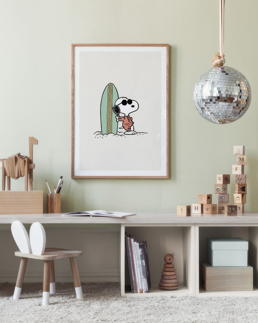 Snoopy Surfboard Print