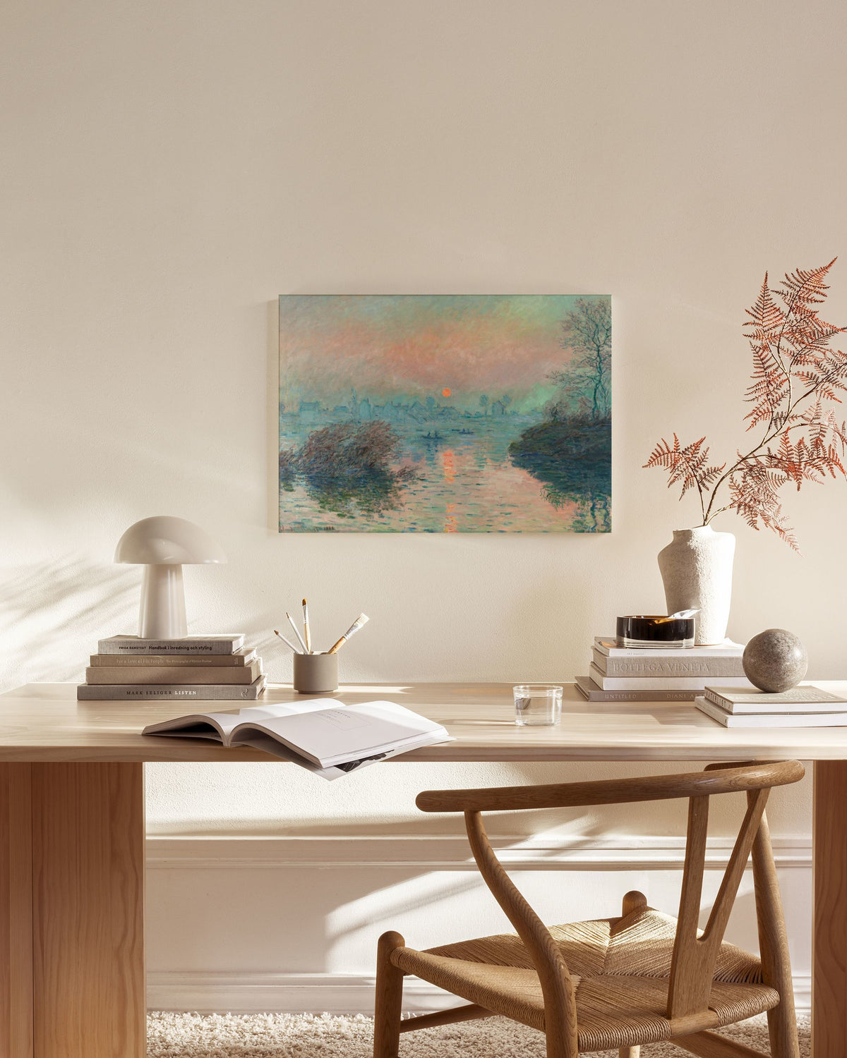 Monet - Sunset on the Seine at Lavacourt Canvas print