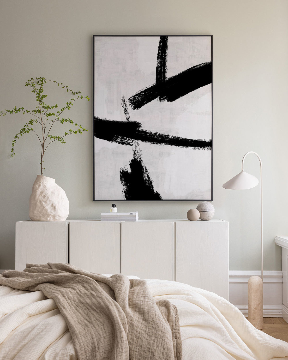 Black Brush Strokes No2 Canvas print