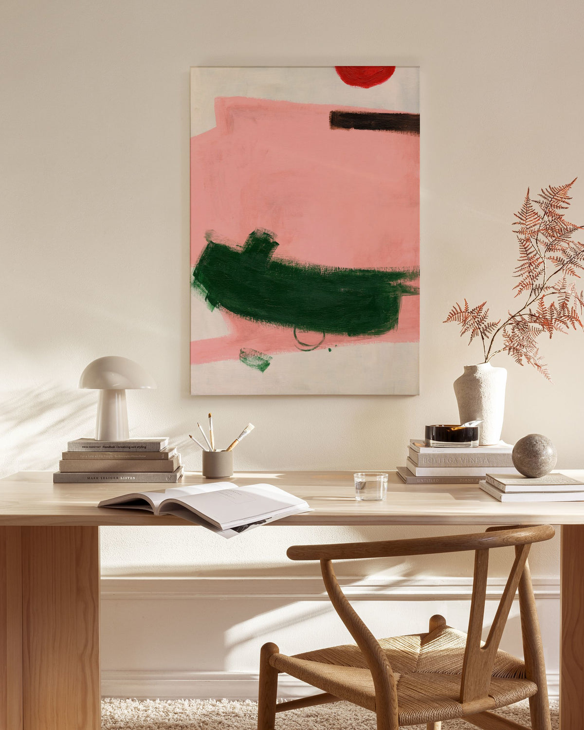 Green Strokes Canvas print