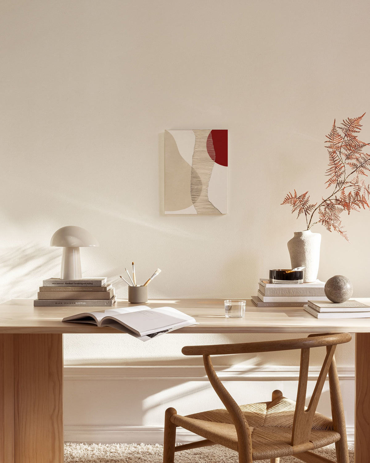 Red and Beige Canvas print